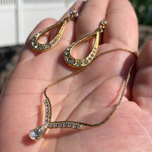 Vtg 90s Choker Necklace & Earring Set